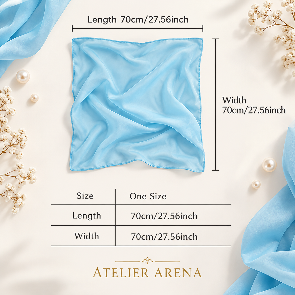 Lichtblauwe Chiffon Wikkelsjaal met Parel