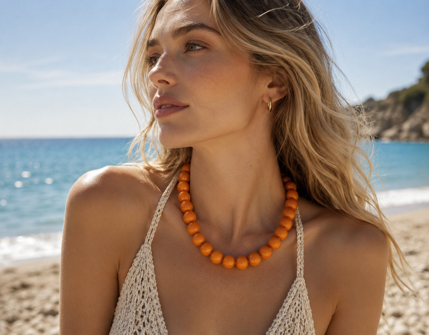 Lichtoranje Kralenketting