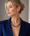Blue-Brown Tiger Eye Natural Stone Necklace