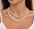 Long collier de perles d'eau douce 86 cm - Double rang
