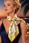 Foulard in raso color limone