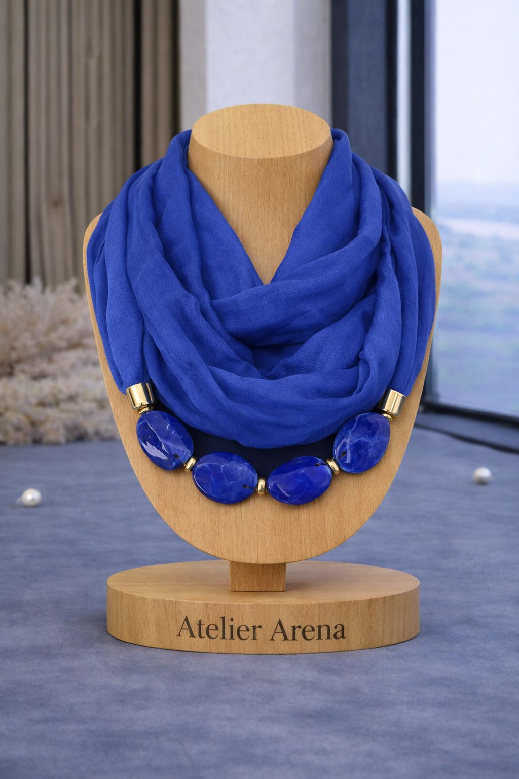 Sjaal met Ketting - Kobaltblauw