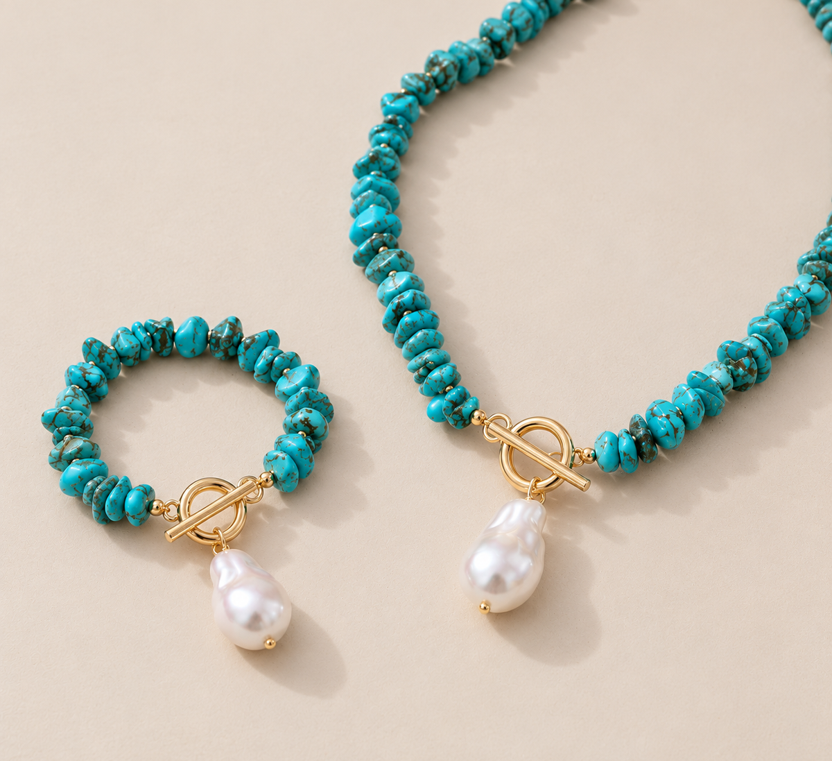 Parure Turquoise - Collier et Bracelet
