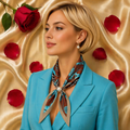 Turquoise & Bruin Sjaaltje met Parelclip