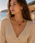 Agaat Ketting met Gouden Accenten