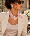Light Pink Satin Scarf with Pearl Detail