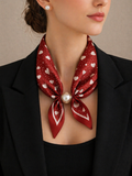 Sjaal met Parel – Rood Hartjes Chic