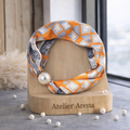 Geometric Scarf - Orange & Gray