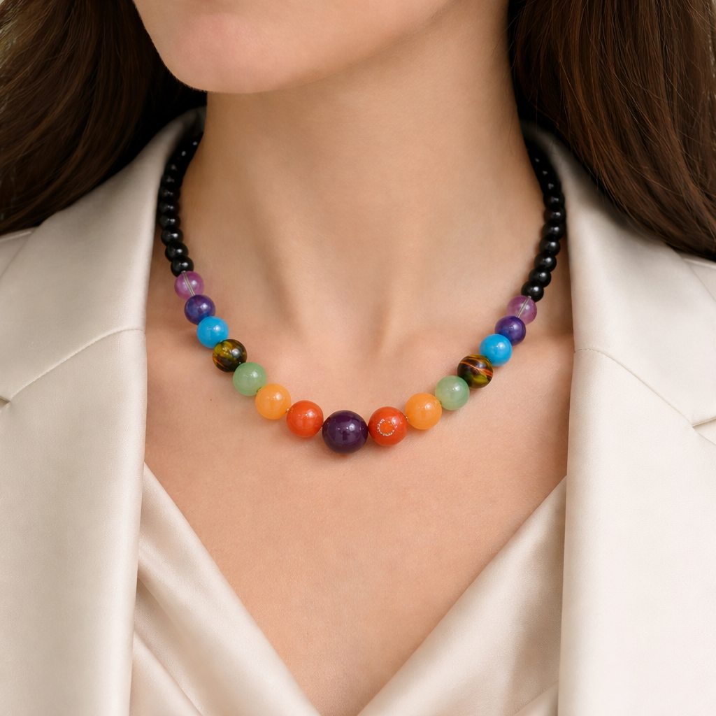 Chakra Necklace with Black Onyx