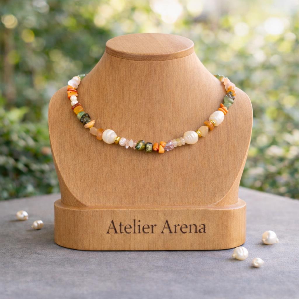 Natuursteen Ketting met Parels