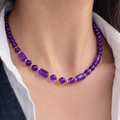 Ametist Ketting met Gouden Accenten