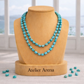 Turkoois Steen Ketting - Dubbele Streng