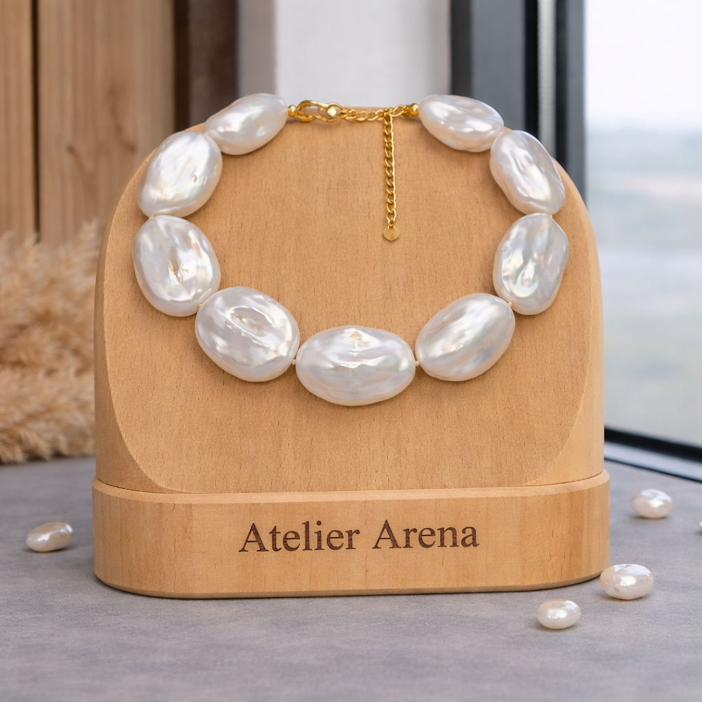 Zoetwaterparel Armband met Grote Barokke Parels