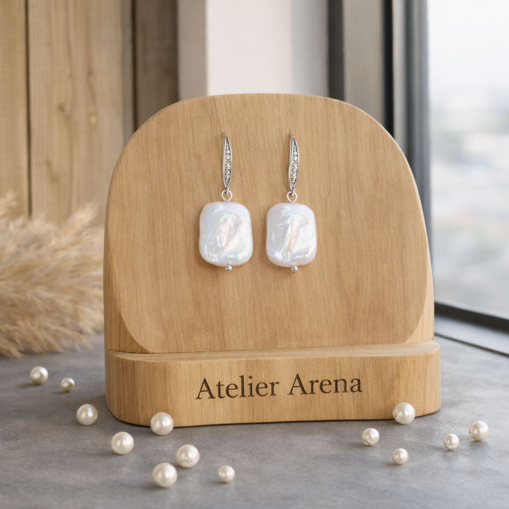 Zoetwaterparel Oorbellen met Kristallen