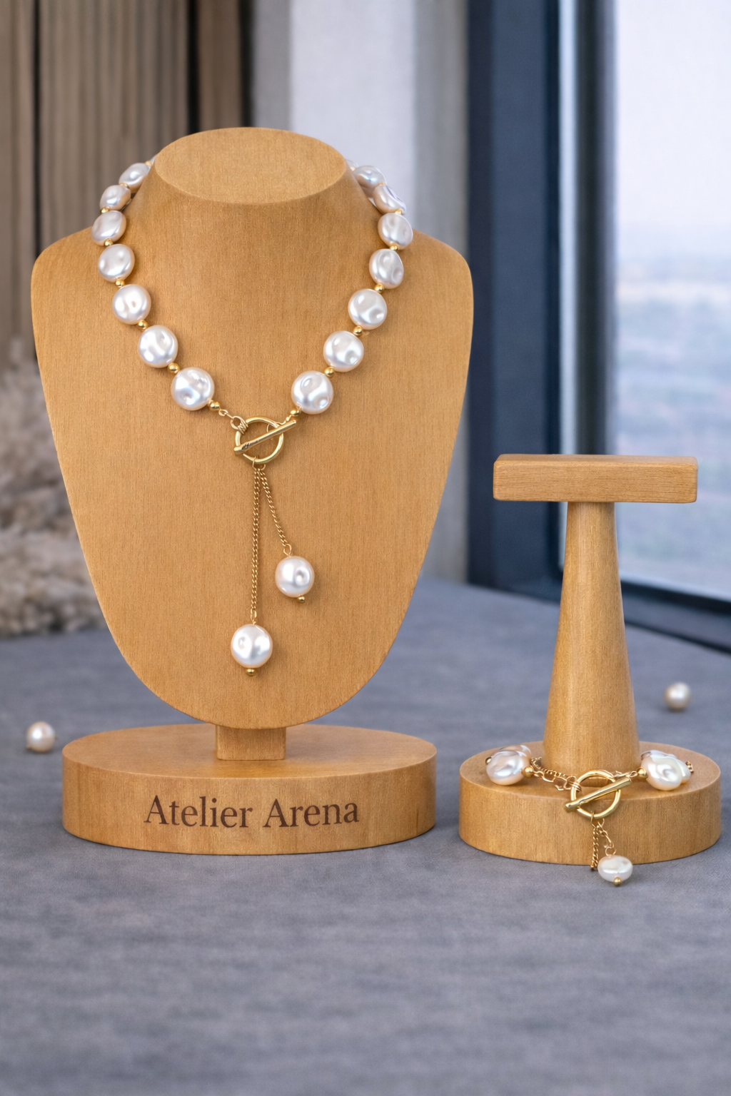 Luxe Parelset met Gouden Accenten