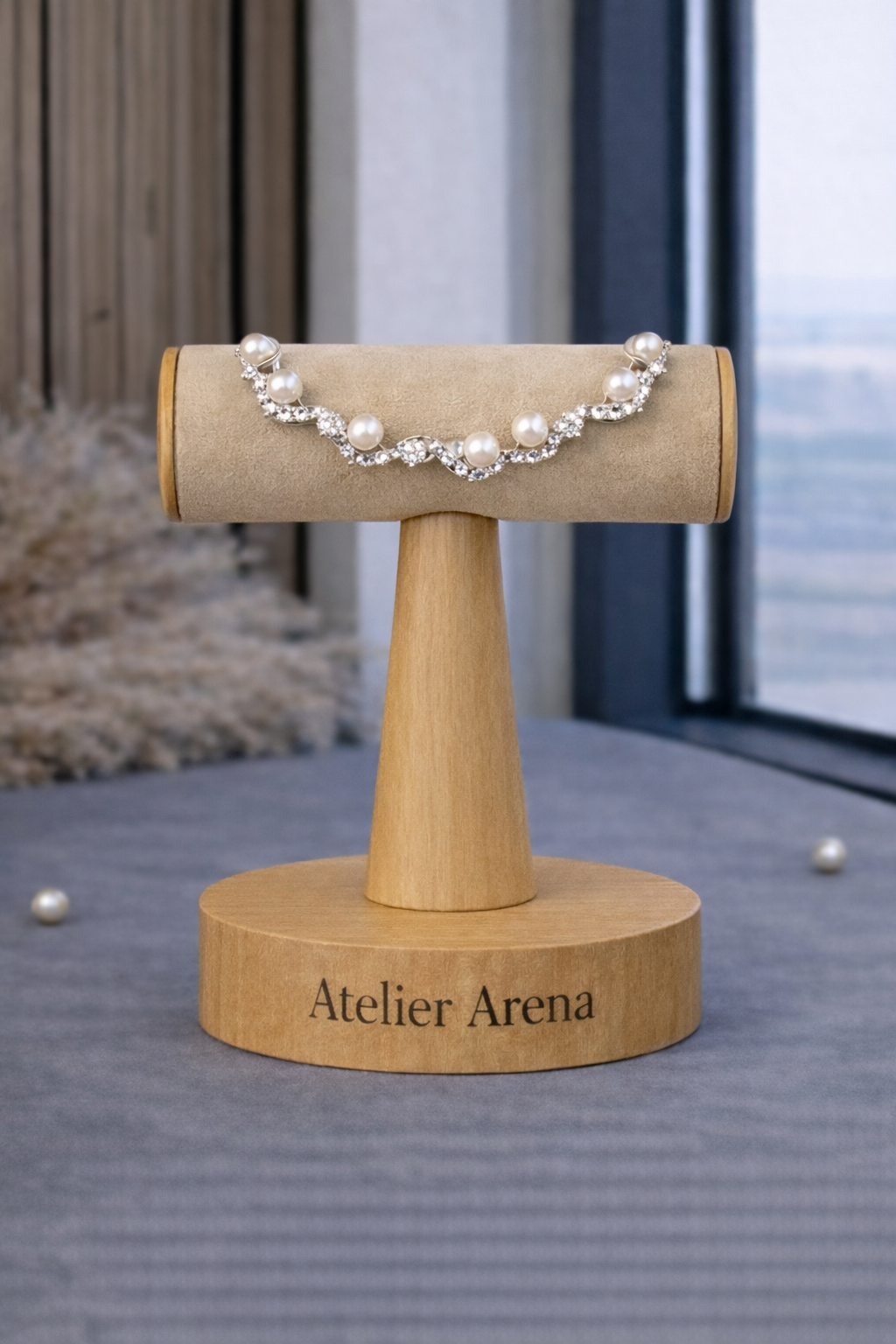 Elegante Parel Armband met Kristallen en Gouden Sluiting