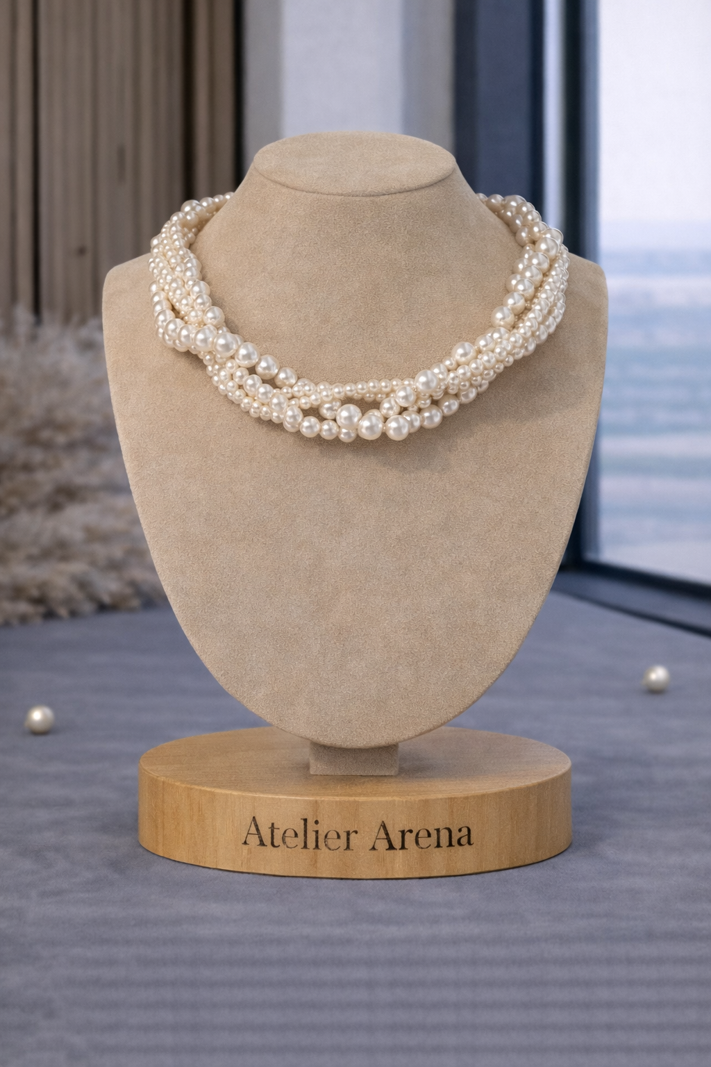 Luxe Gevlochten Parelketting - Multi-Strand Design