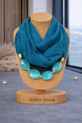 Sjaal met Statement Ketting - Turquoise