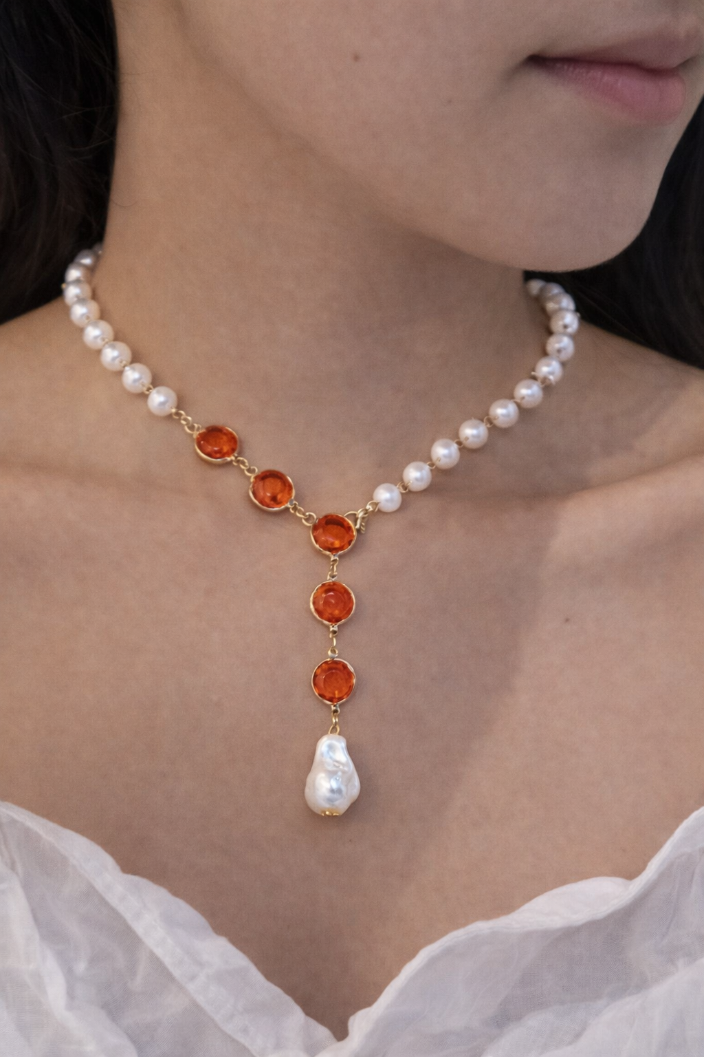 Parel & Carneool Ketting