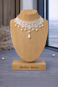 Vintage Lace Choker with Pearls