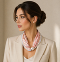 Luxury Pearl Scarf & Necklace Bundle – Pink & Gold