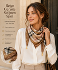 Beige Geruite Sjaal