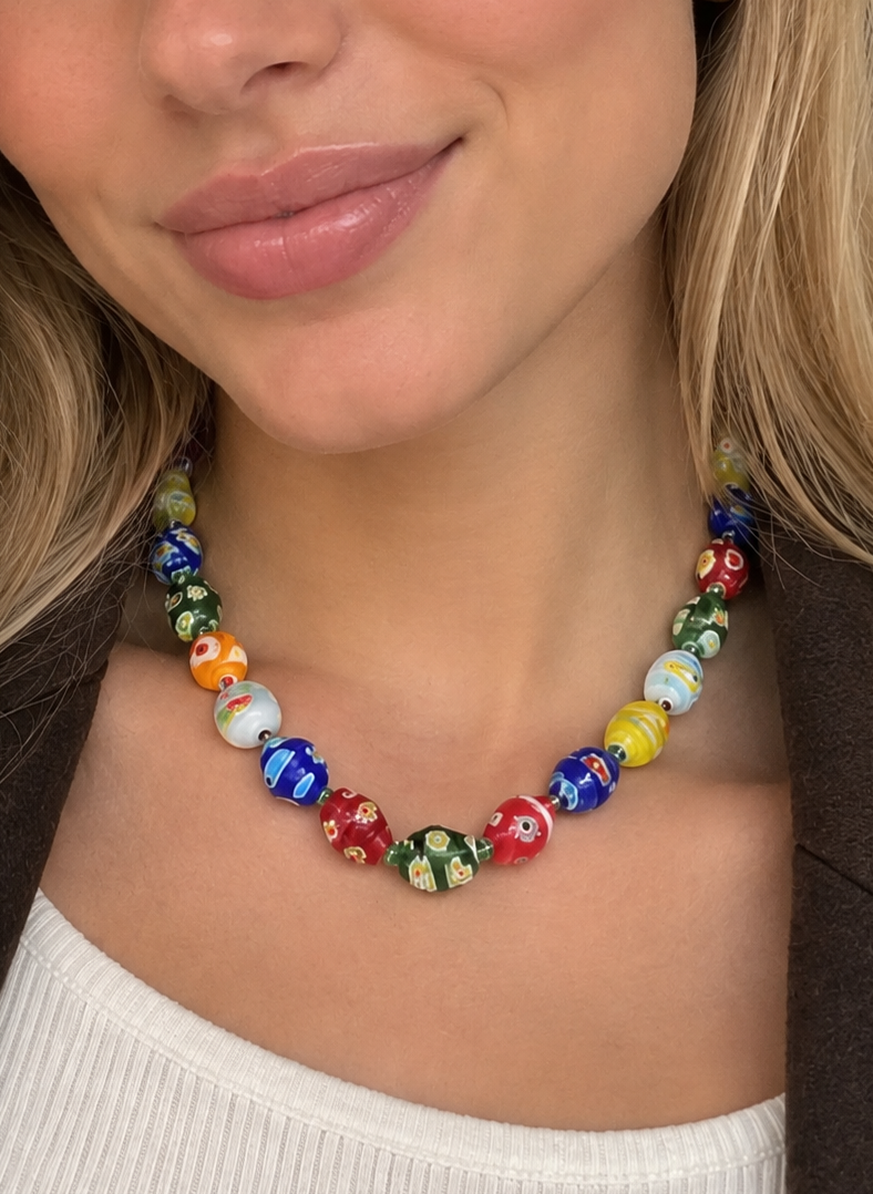 Handmade Murano Glass Necklace – Colorful Statement Necklace