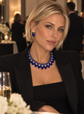 Collar de cuentas hecho a mano en azul real