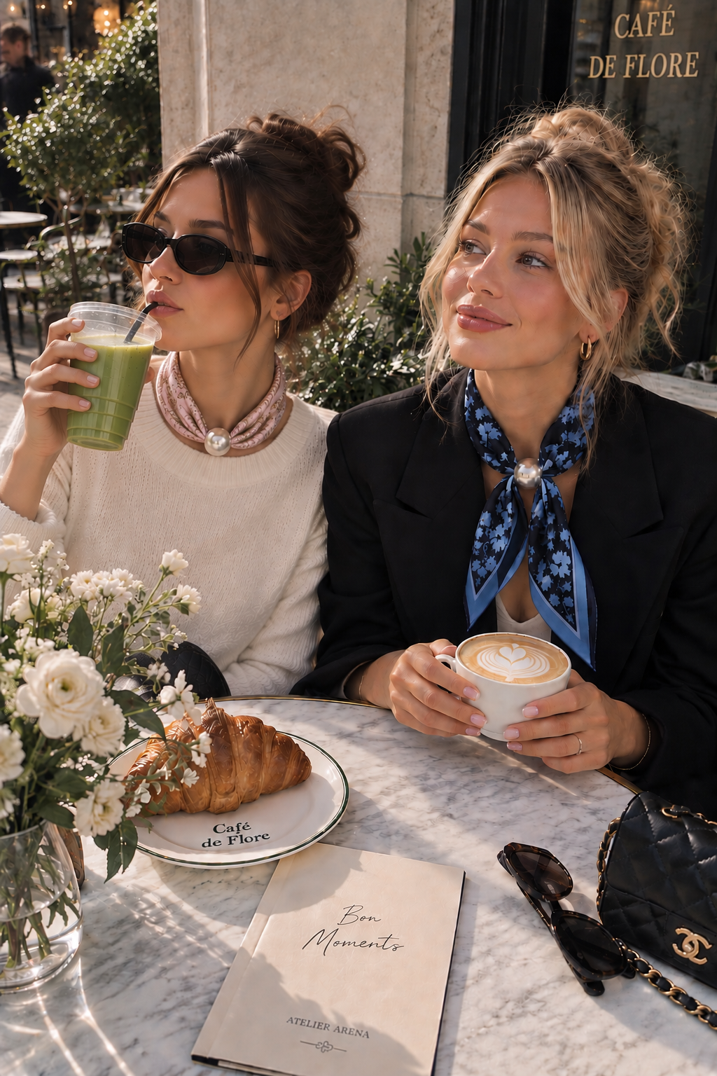 Duo Paris – Ensemble d'écharpes en satin