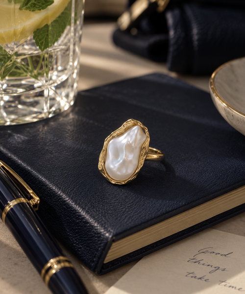 Barok Parel Ring Goud