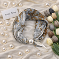 Elegante Grijs-Bruine Sjaal met Parel