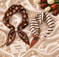 Milano Mocha Duo – 2-teiliges Satin-Schal-Set