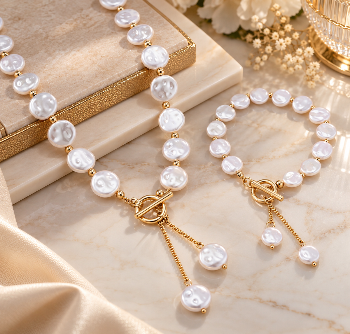Parelketting & Armband Set