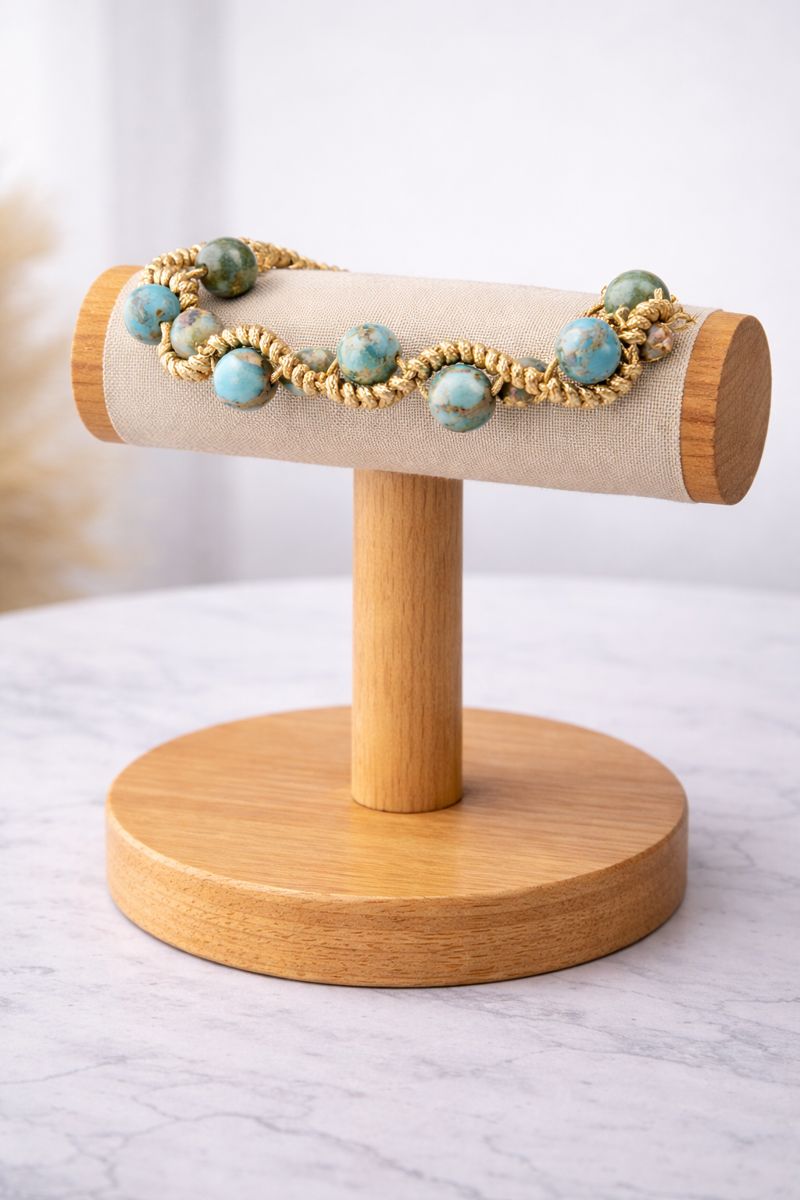 Turquoise Macramé Armband - Bohemian Luxe