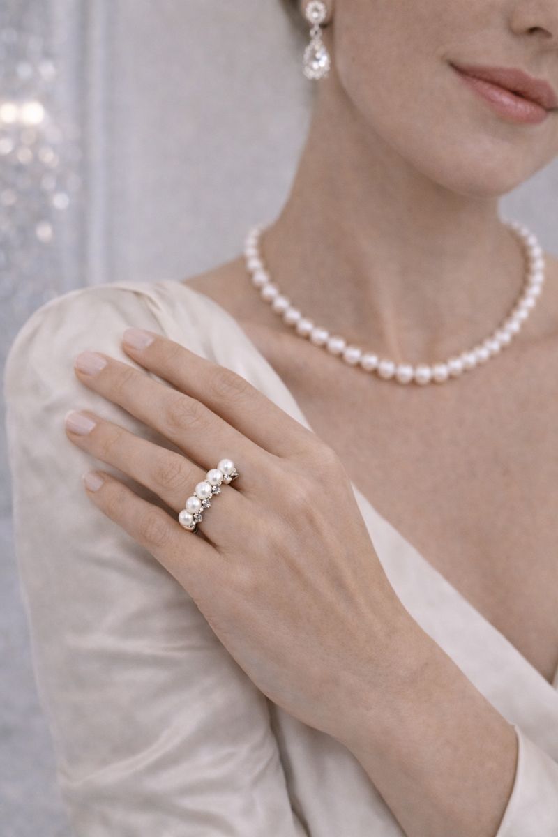 Parel Kristal Ring - 925 Sterling Zilver