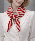 Triangle Scarf Red and White Striped