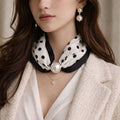 Polka Dot Scarf with Black Border
