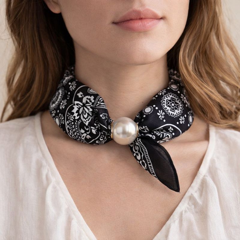 Zwart Wit Parel Sjaal