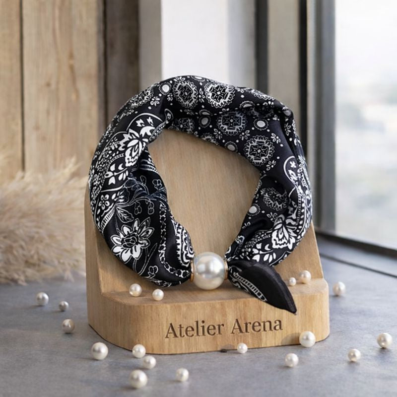 Zwart Wit Parel Sjaal